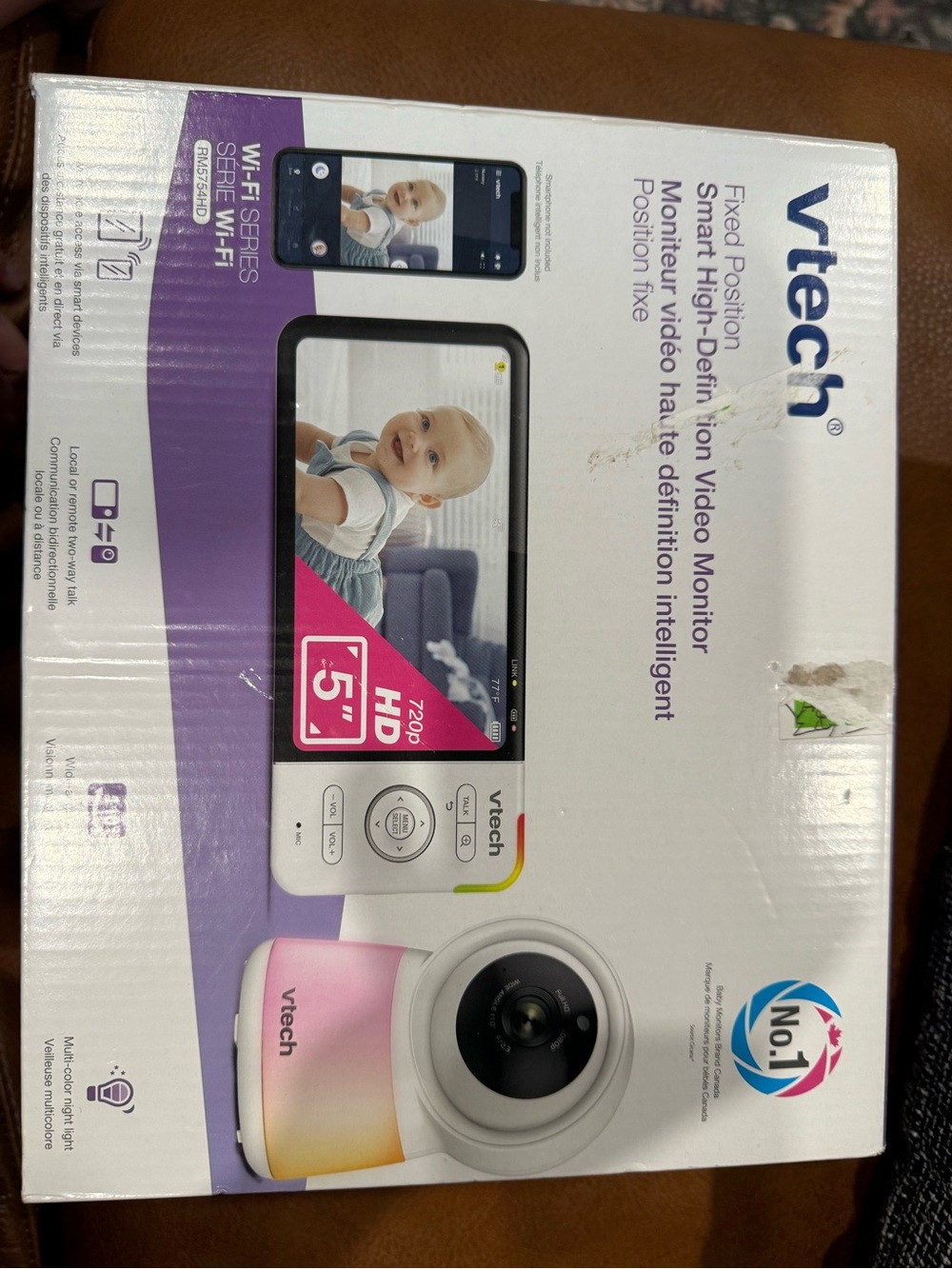 VTech Fixed Position Smart HD Baby Monitor - Pink/White